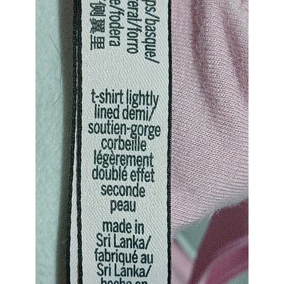 Victoria's Secret Size 34DDD T-shirt Lined Pink Logo Demi Bra Convertible Strap - Picture 9 of 10